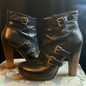 Derek Lam Black Genuine Leather Ankle Boots sz 6.5 EU 36.5